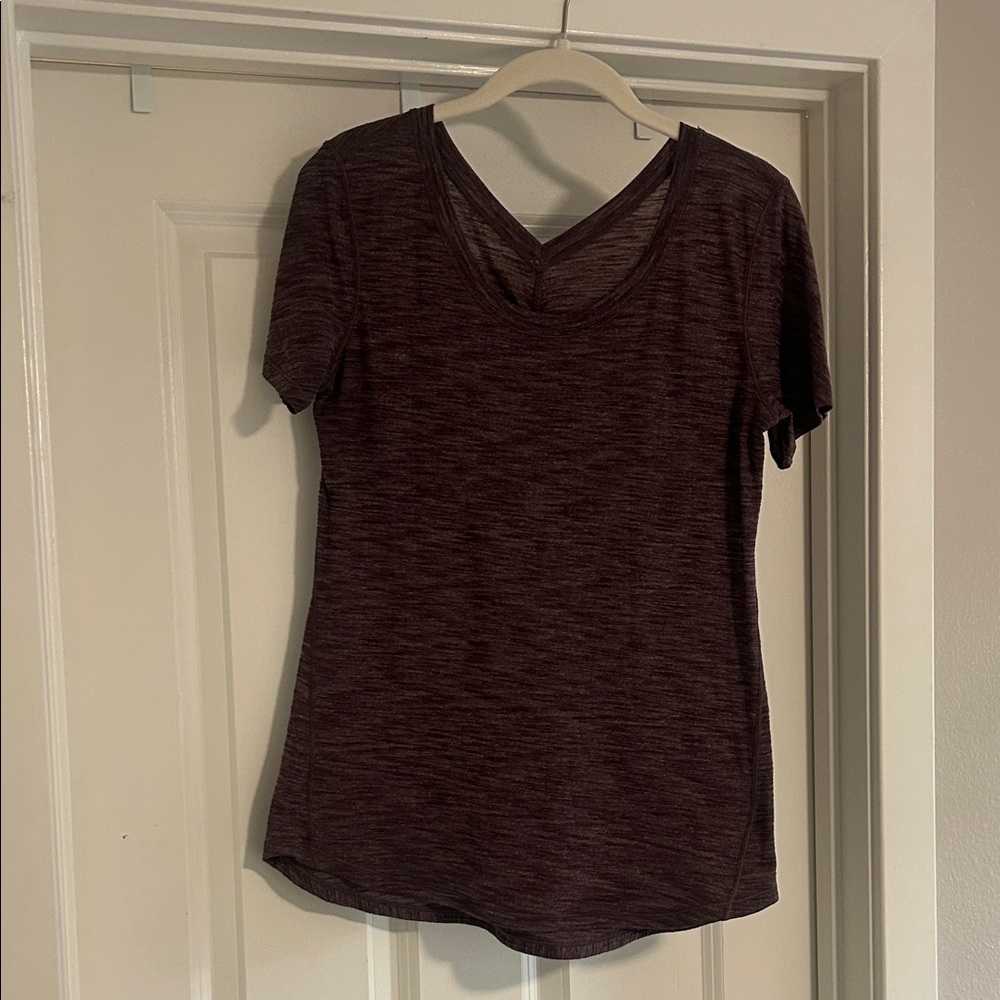 Lululemon Heathered Purple Scoop Neck Top